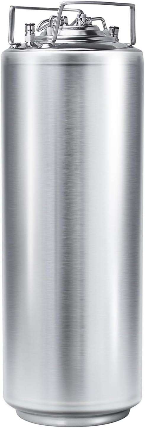 TMCRAFT 6.5 Gallon Ball Lock Keg, Stainless Steel Double Ball Lock Post Corny Keg with Quick Disconnect Set for Home-brewing(24.5L)