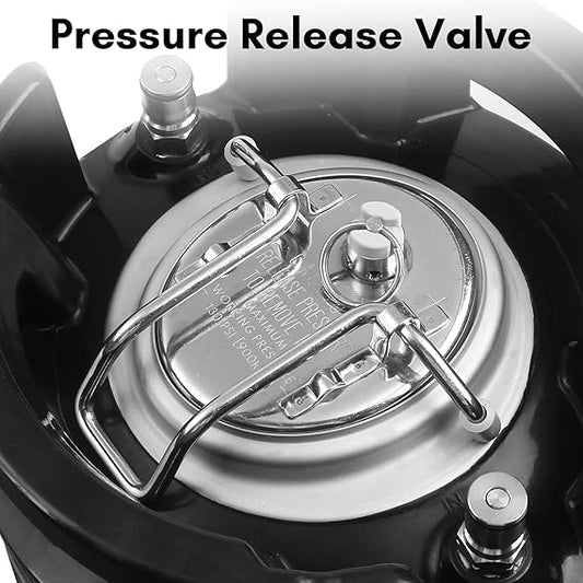TMCRAFT New 2.5 Gallon Ball Lock Keg, Stainless Steel Beer Keg with Dual Rubber Handle for Home Brew- 2 Pack